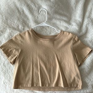 Urban Outfitters Tan Cropped T Shirt